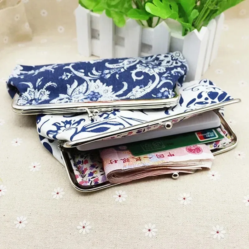 Women Wallet Ethnic Printed Long Coin Purse Vintage National Wallets Card Holders Hasp Printing Creative Clutch Bag Carteras