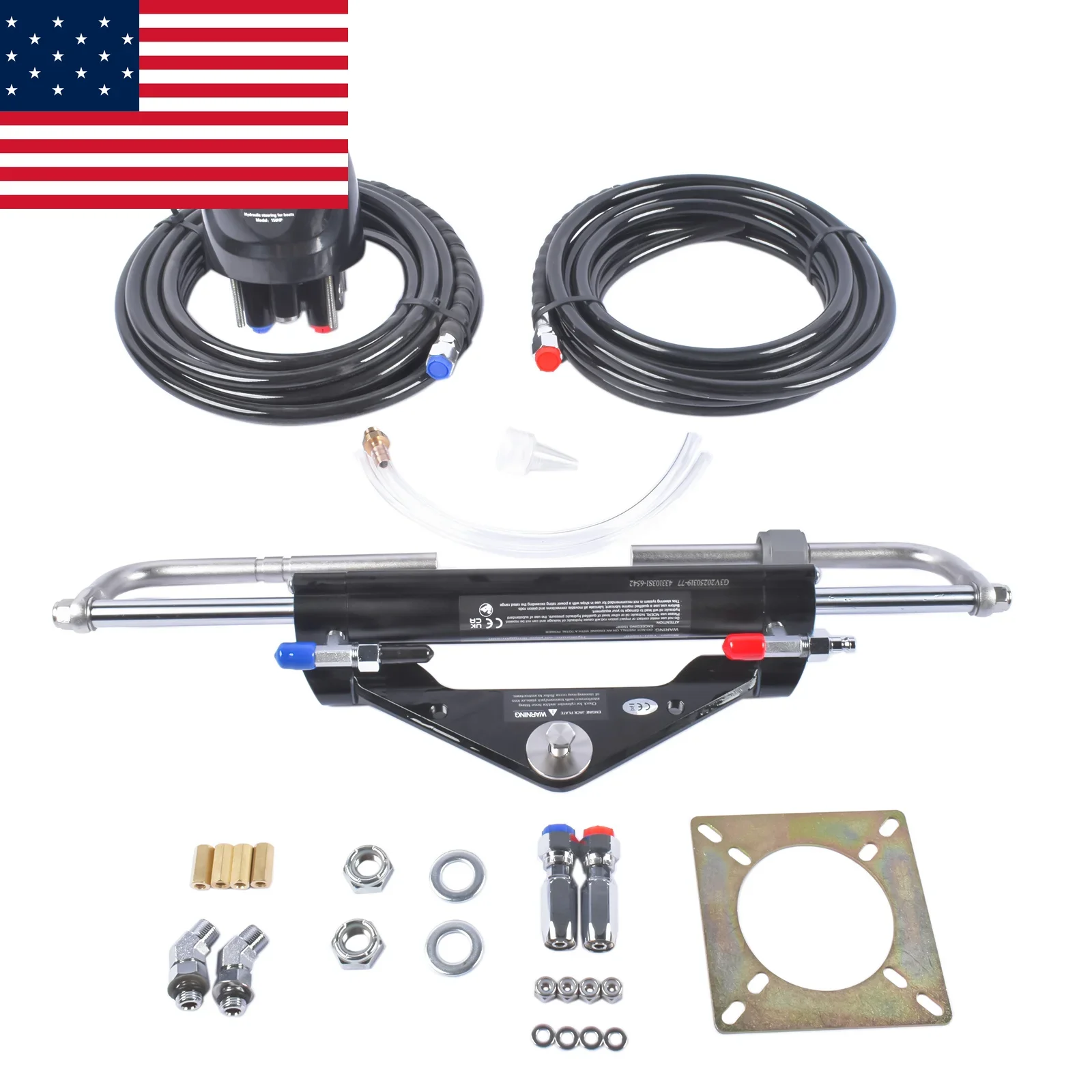AP03 New Hydraulic Outboard Steering Kit, 150HP, Boat Marine System w/ 2x20FT