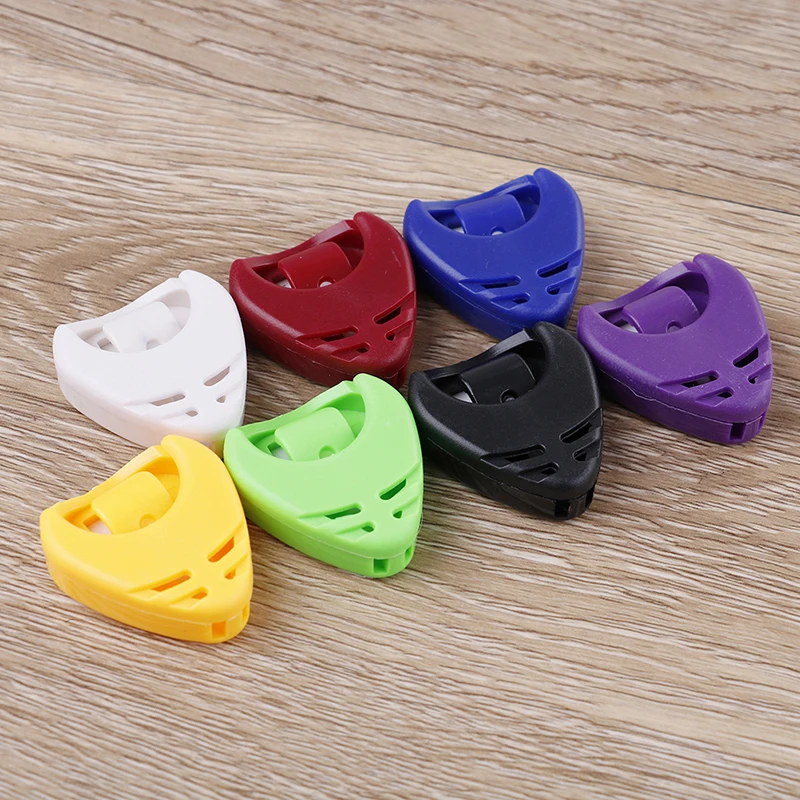 1/5Pcs Plactic guitar pick plectrum holder case box heart shaped parts