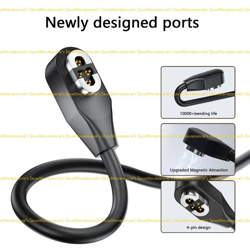 W91A اتصال مغناطيسي كابل الشاحن USB لـ OpenSwim S710 أجهزة الأذن الذكية
