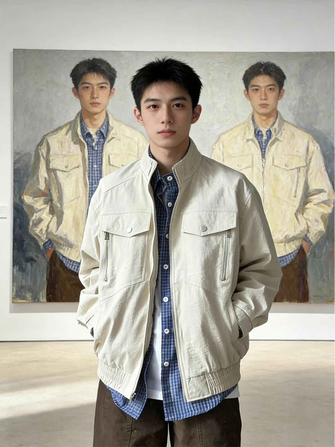 

Мужская куртка-бомбер American Sport Harrington: весенняя, прочная и жесткая, для работы, с воротником-стойкой, свободного кроя