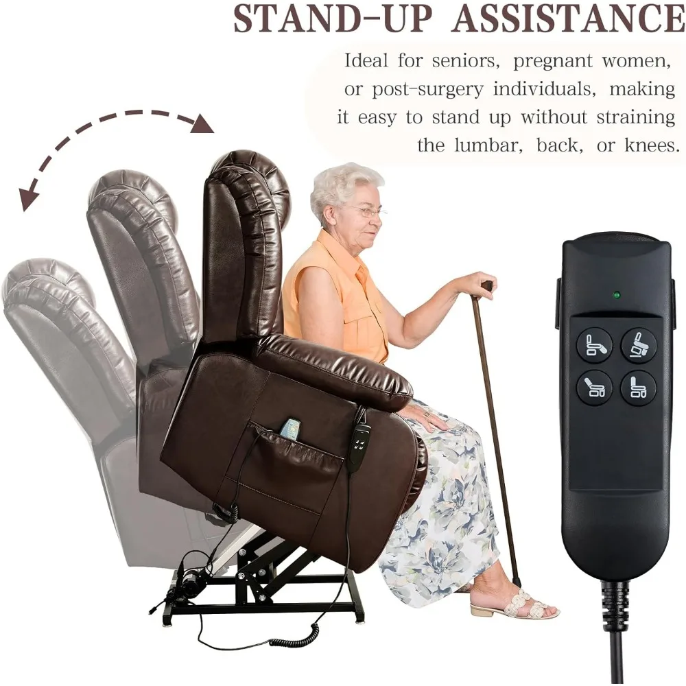 كرسي كرسي رفع مسطح ذو وضع لا نهائي للبالغين، كرسي رفع مزدوج بمحرك لكبار السن مع تدليك وتدفئة، ممتد #5