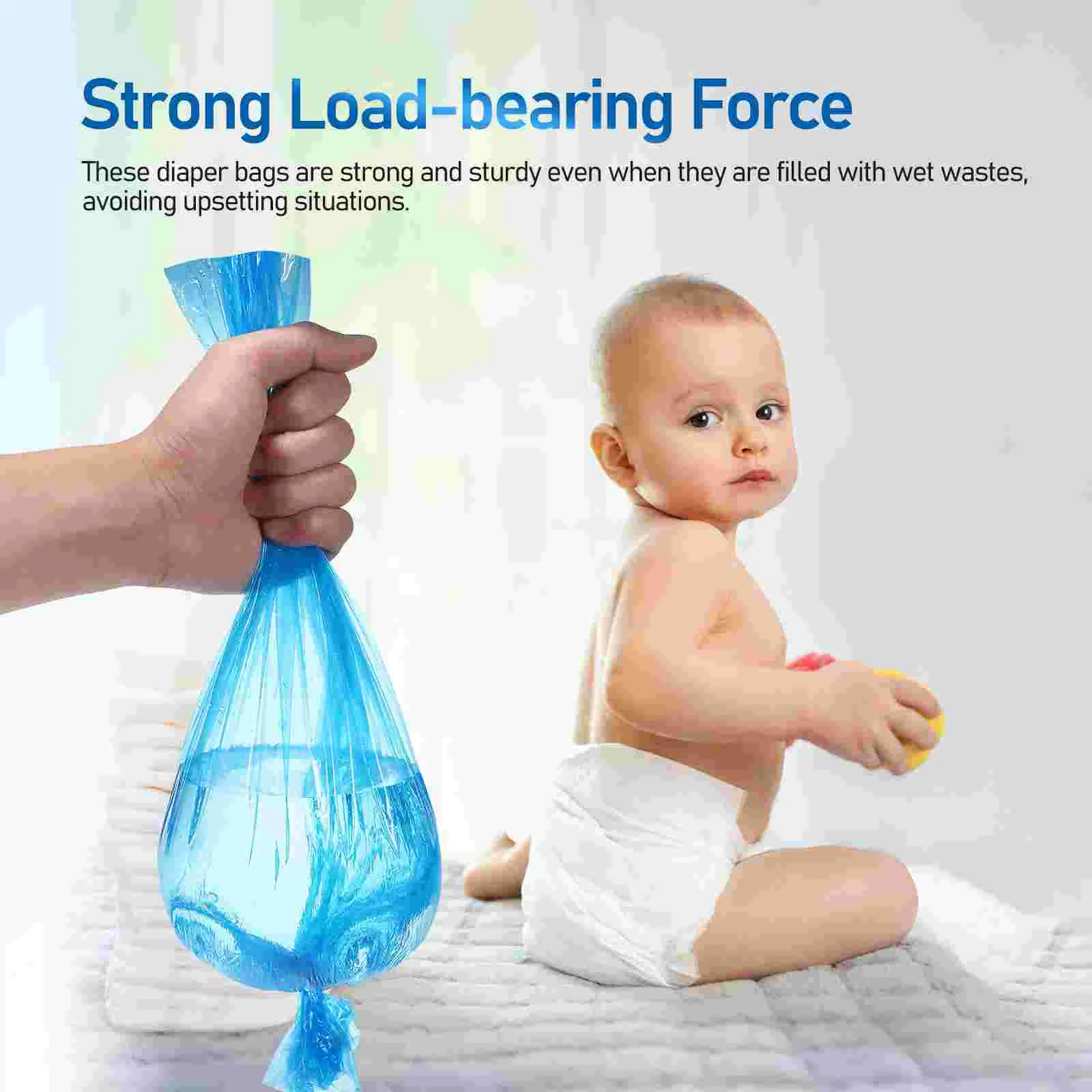 12 Pcs Baby Diapers Pail Odor Resistant Garbage Dirty Bags Trash Bin Liners Filling Refills Rubbish