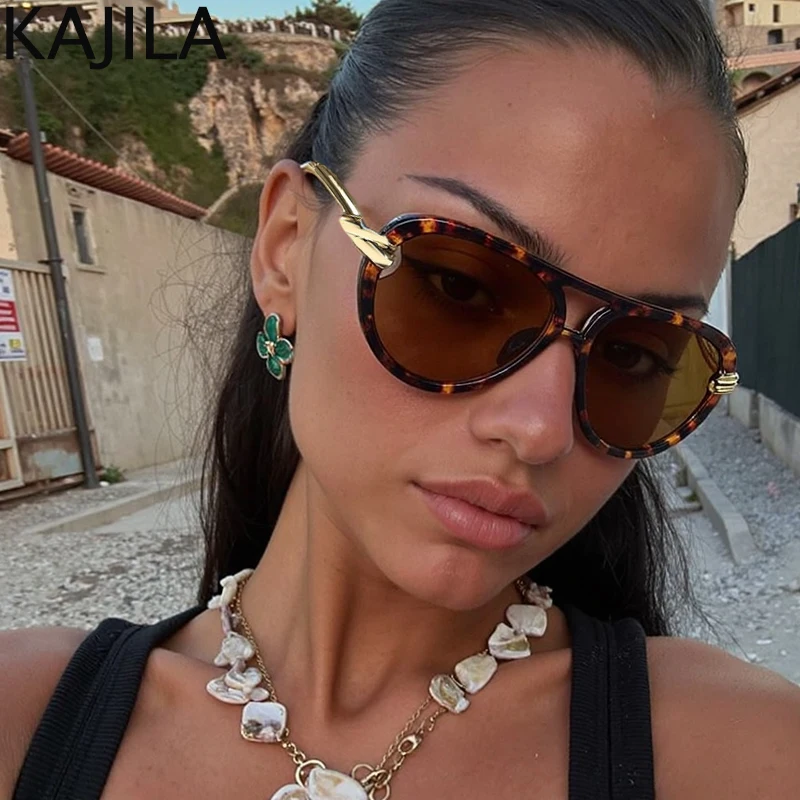 

Oversized Square Pilot Punk Sunglasses Women 2025 Luxury Brand Vintage Oval Metal Outdoor Retro Sun Glasses For Ladies Shades