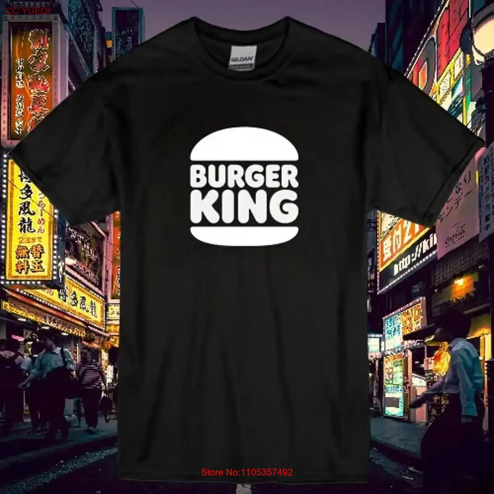 Nueva camiseta con logotipo de Burger King para hombre, color negro, talla estadounidense S a 5XL, estilo vintage lavado, versátil, para uso diario, moda urbana.