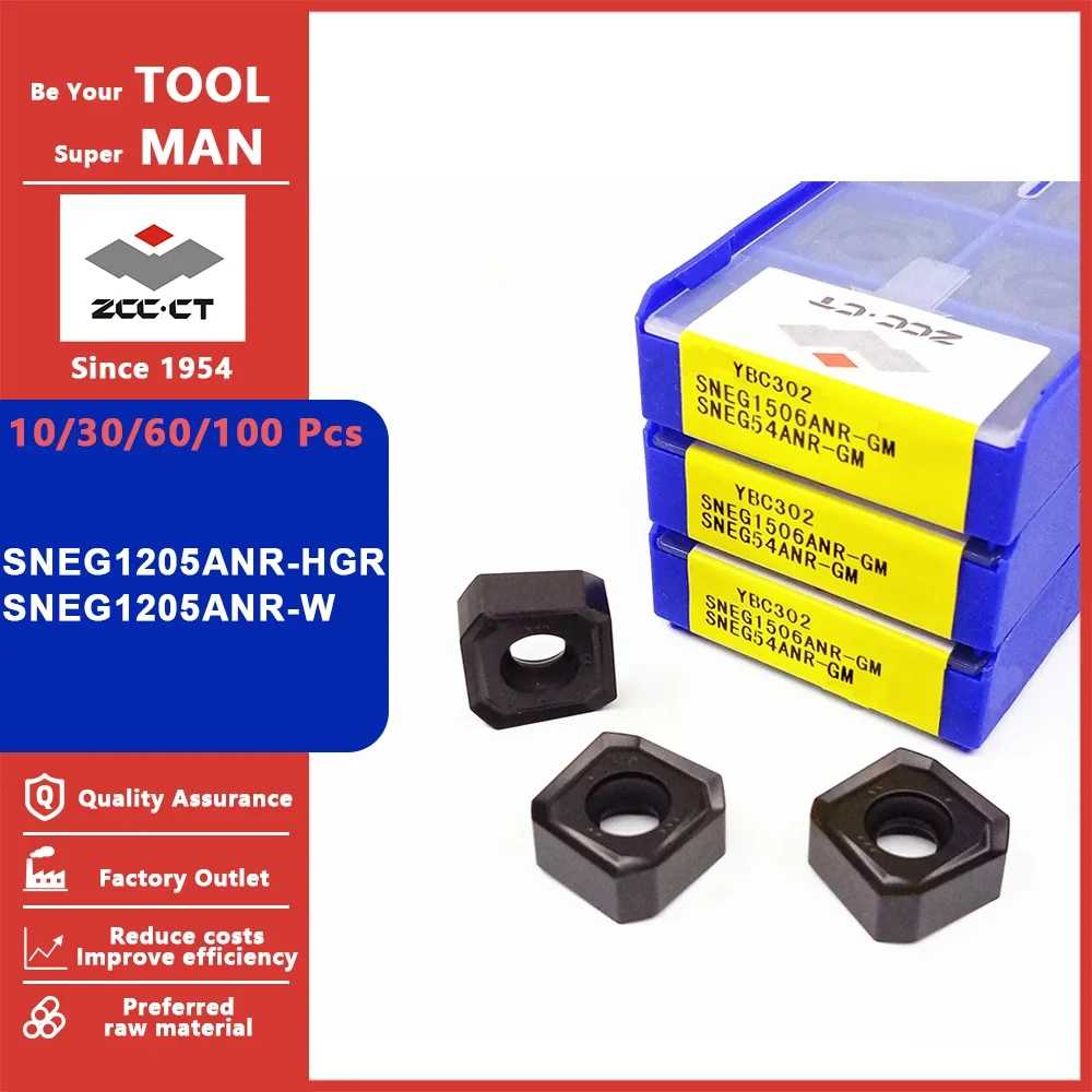 

ZCC CT Original SNEG1205ANR-HGR SNEG1205ANR-W Milling Inserts SNEG 1205ANR HGR W Lathe Tool Carbide Milling Turning Tools