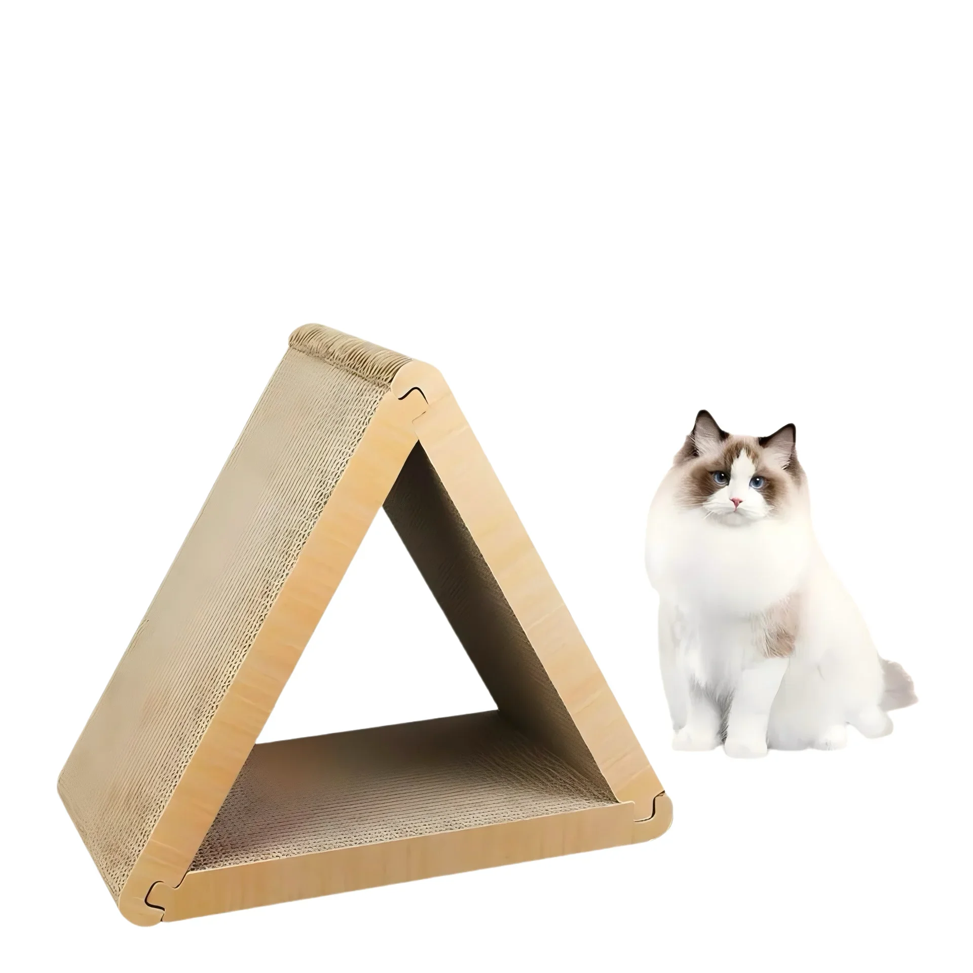 

Vertical Cats Tower Scratcher Corrugated Cardboard With 3 Sides Pet Playing Supplies Scratching Post For Pet Entertainment