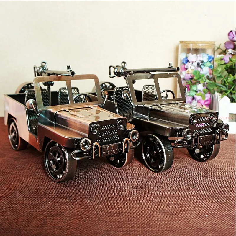 

Wrought Iron Classic Car Model Miniature ItemsLiving Room Study Decoration For Home Electroplating Without Rustcar Decoration