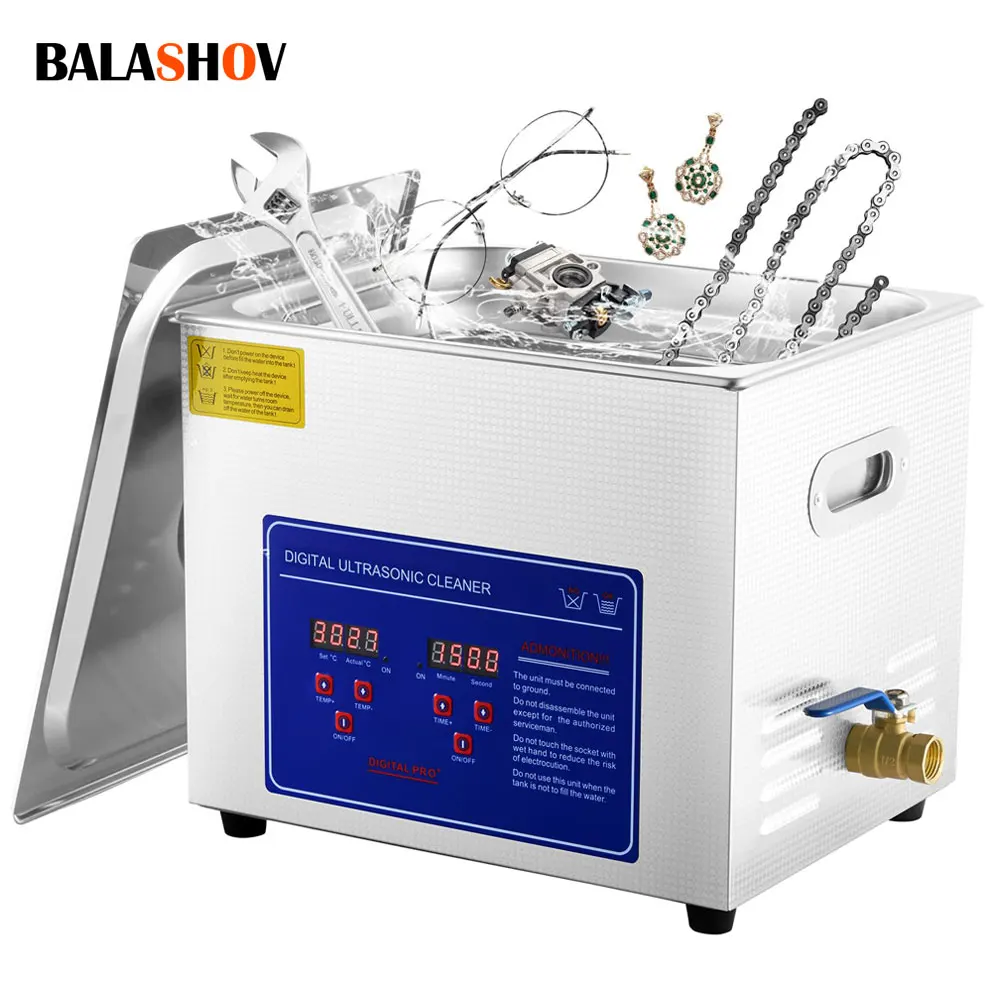 Ultrasonic Cleaner With Double-Frequency Digital Portable Washing Machine 40KHz Ultrasound Jewelry, Watches Home Appliance 6L/2L