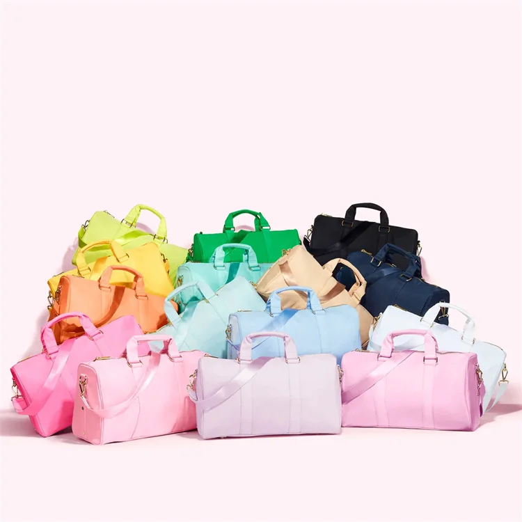 Saco De Duffle De Nylon Impermeável Com Alça De Ombro, Bolsa De Esportes, Saco De Ginástica, Cor Doce, Personalizado, Novo Estilo, 20Pcs