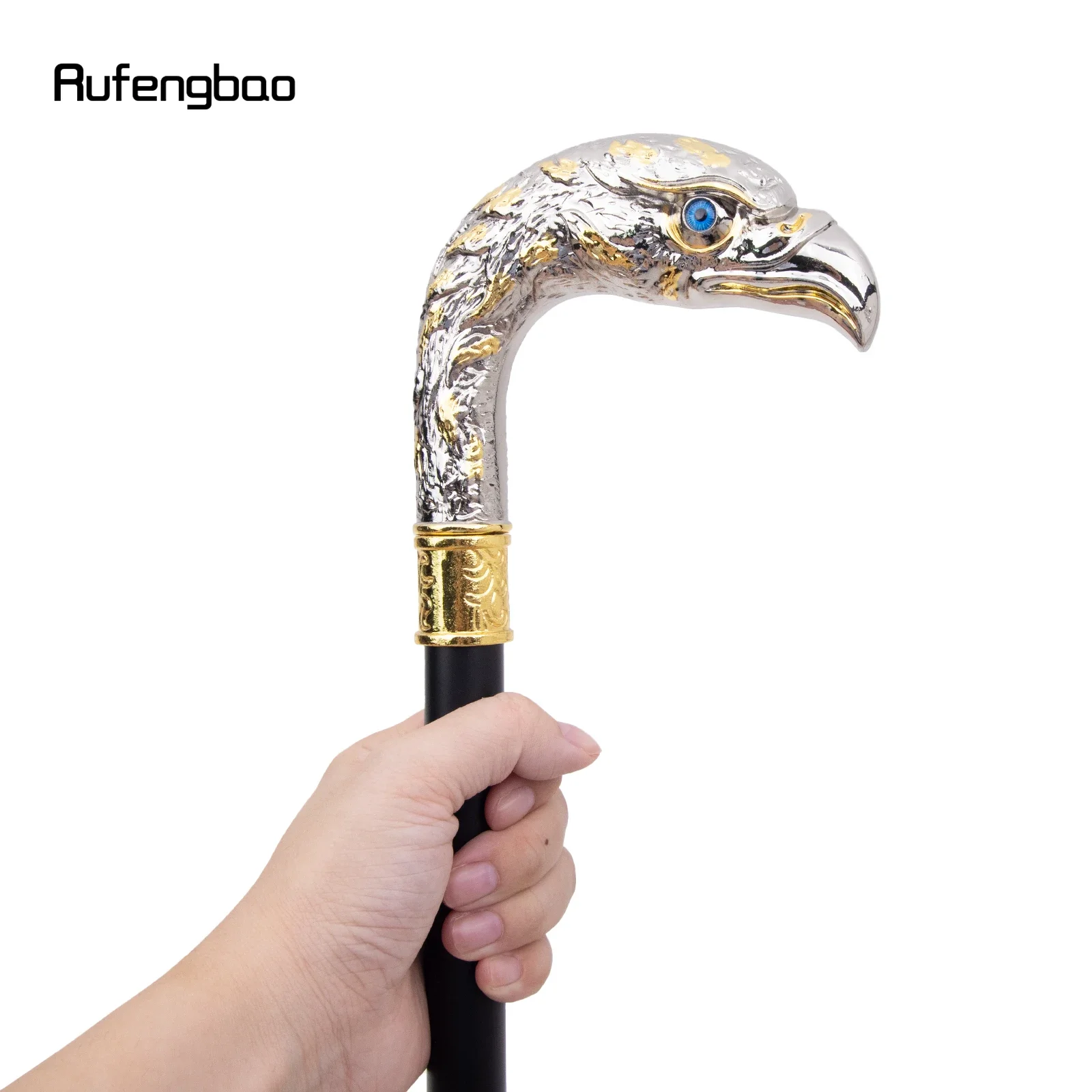 Golden White Long Head Eagle Single Joint Fashion Walking Stick Decorative Vampire Cospaly Walking Cane Halloween Crosier 91cm