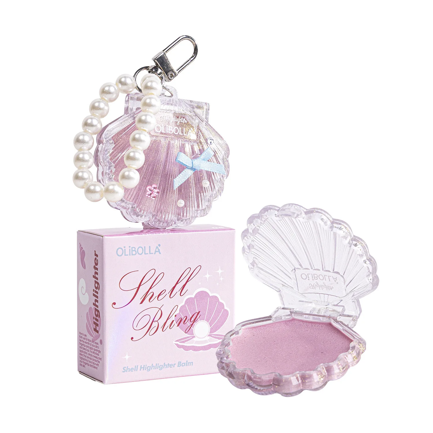 Light-Sensitive Three-Dimensional Highlighter Cream for Face Brightening, Pearlescent Shimmer Blush, Highlighter Powder
