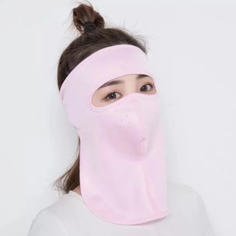 Máscara de ciclismo con protección solar de verano de seda de hielo, bufanda facial transpirable Anti-UV, casco para deportes al aire libre para ciclismo y correr