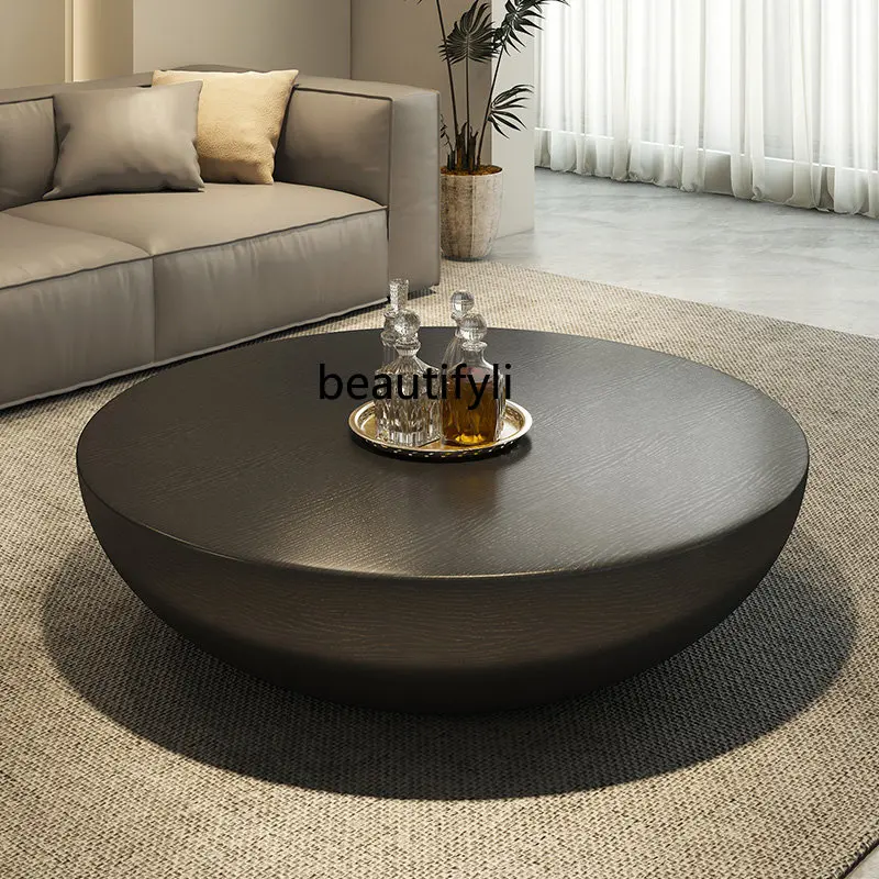 

Italian Minimalist round Coffee Table Living Room Home New Modern Light Luxury Designer Low TableA
