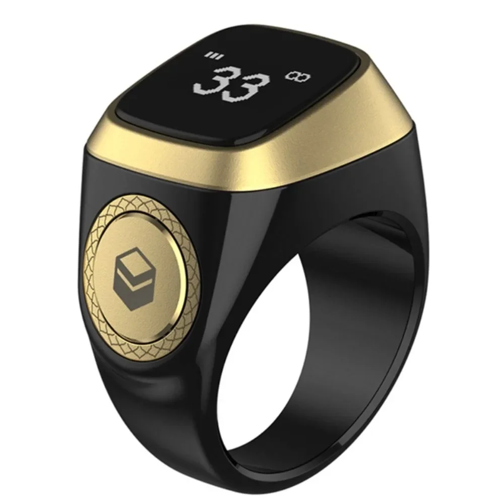 Smart Ring Tasbeeh counter with Iqibla Onlineal Fajr AZAN CLOCK Muslim BT Digital OLED Display Smart Ring