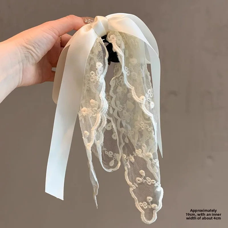 

e Lace Hair Accories Bow Knot Hair Clip Tail Clip Updo Hairpin Trendy Headwear Soft Tassel Hairband Japanese Sle