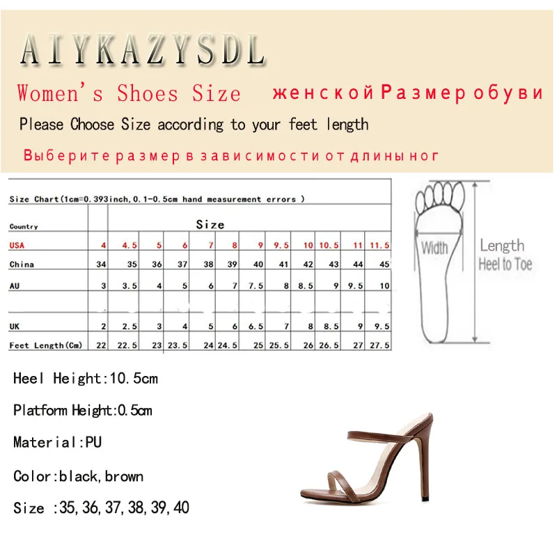 AIYKAZYSDL Sandal Dasar Musim Semi Musim Panas Sandal Tali Sempit Stiletto Bertali Sepatu Hak Tinggi Geser Mule Pakaian Klub Pesta Wanita