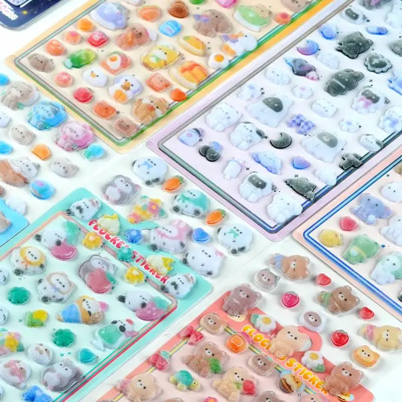 

1 шт. милые 3D-наклейки с рельефным изображением животных для скрапбукинга, украшения чехлов для телефонов, школьные канцелярские принадлежности