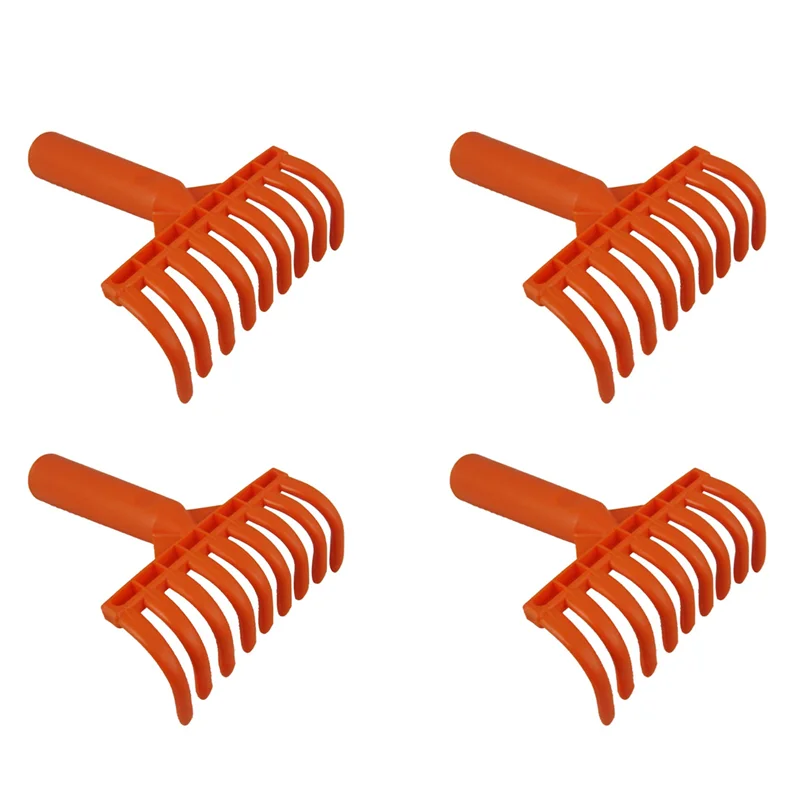 WORTHOWN-4X Teste per rastrello per olive Rastrello a 9 denti Rastrello per pala in plastica multiuso Rastrello per raccolta olive Diametro interno 2,5 cm