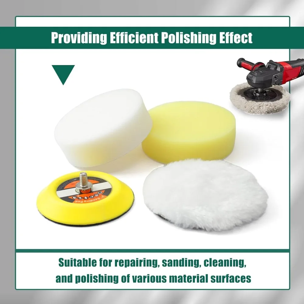 Zestaw padów polerskich YUXIVCNE 49-36-2438, zamiennik do elektronarzędzi Milwaukee, do polerek punktowych i szlifierek M12