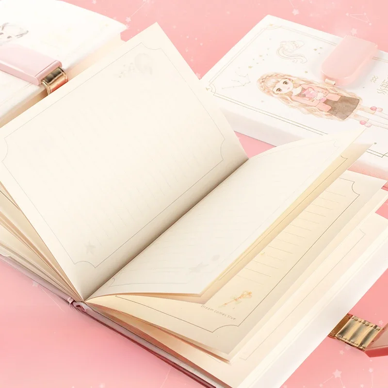 12 Constellations Password Book A5 Thickened Multi Color Inner Page Student Writing Girl Handwritten Account Book Stationery