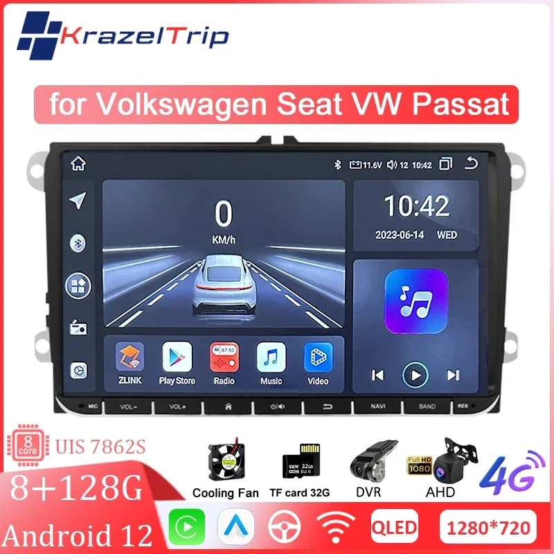 

9 Inch Car Radio 8 Core 128G Car Stereo for Volkswagen Seat VW Passat Easy Carplay Android Auto Car Audio Car Multimedia Player