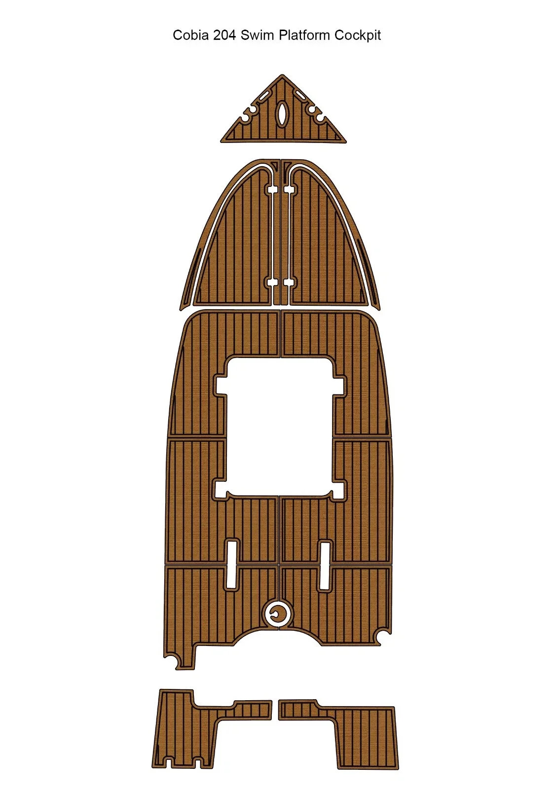 

Cobia 204 Swim Platform Cockpit Pad Boat Customized EVA Foam Faux Teak Deck Floor Mat Boat Accessories