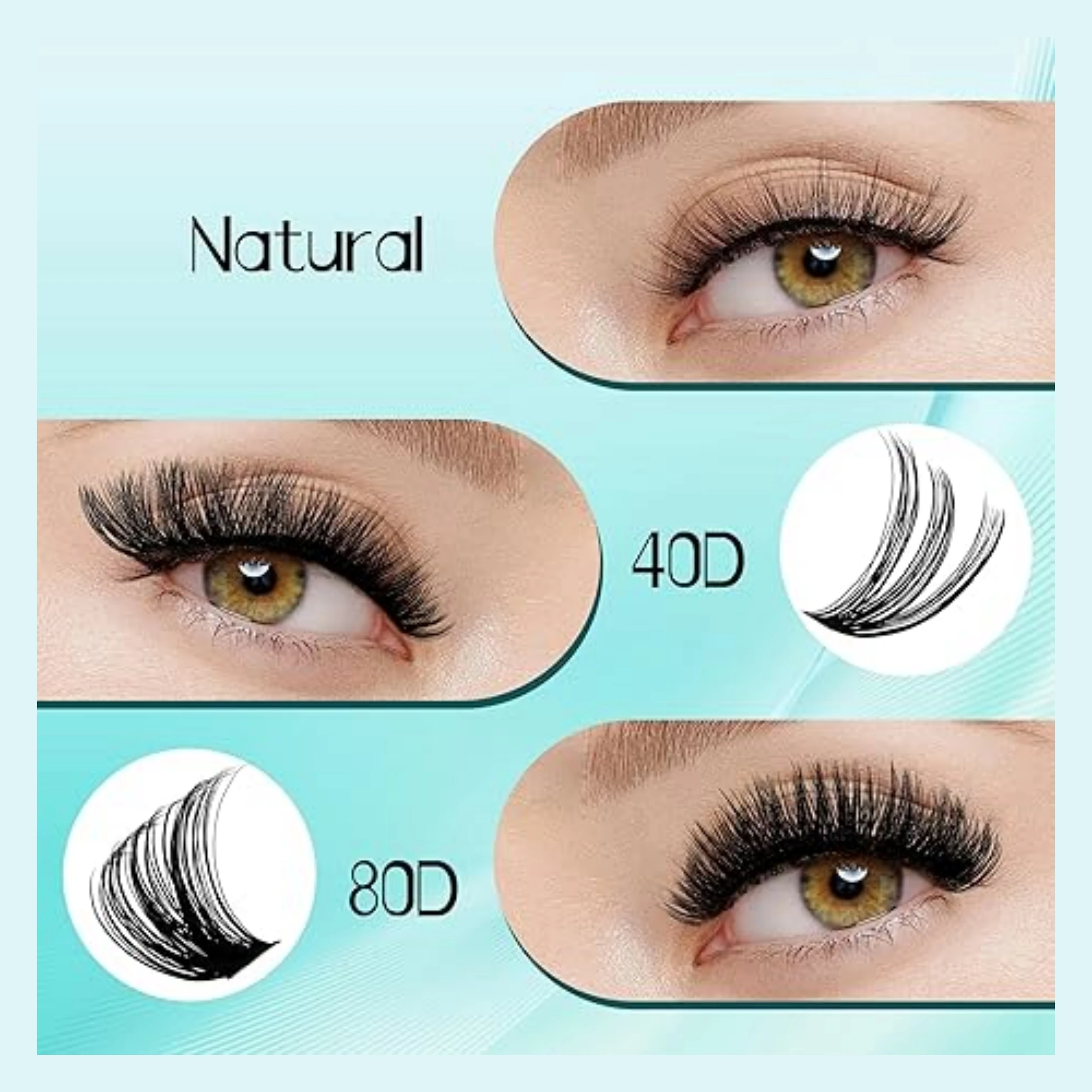 Gemery cluster de calor individual d curvado extensão de cílios com pinça de cola ligação quente natural volume grosso maquiagem cílios postiços