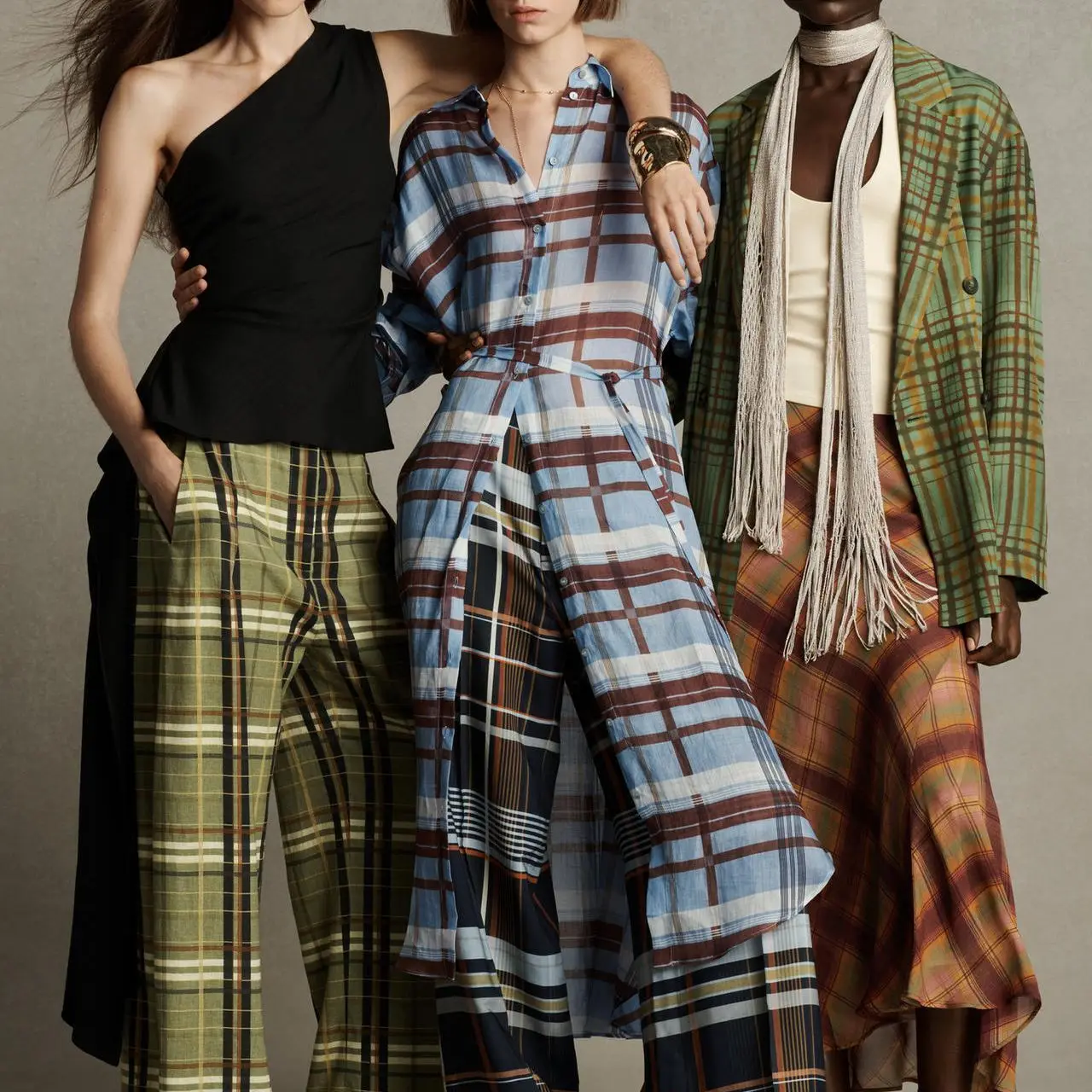 قميص جيب منقوش أوروبي وأمريكي لخريف 2025 + طقم سراويل منقوشة #1