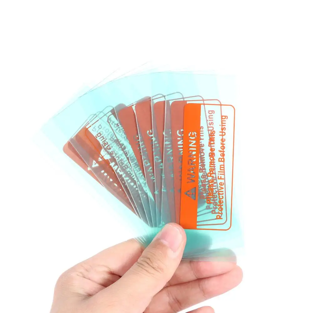 Aksesori Helm Las Tenaga Surya Penutup Lensa Pengganti Plastik Transparan Pelindung Eksternal Lembaran Pelindung Masker Lensa Cermin