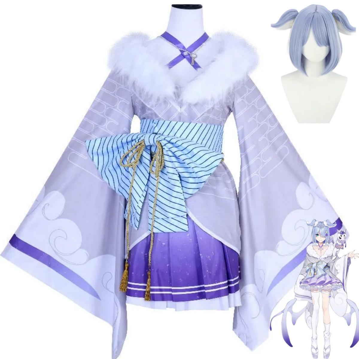 Anime Virtual YouTuber NIJISANJI Elira Pendor Cosplay Costume EN LazuLight Kimono Dress Woman Sexy Kawaii Party Carnival Suit