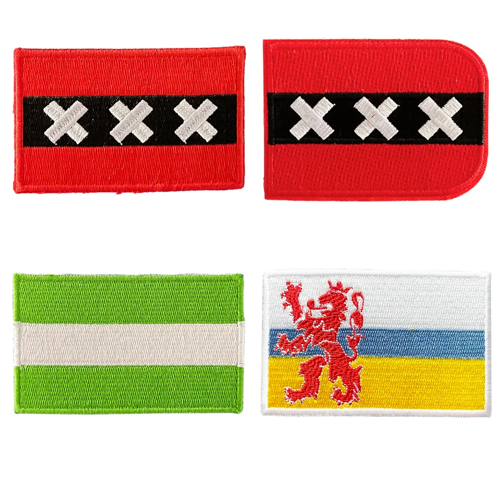 Amsterdam Limburg Rotterdam The Netherlands Holland Of  Flag  Embroidery  Patch Backpack Hat Hole Repair Decoration  Back Glue