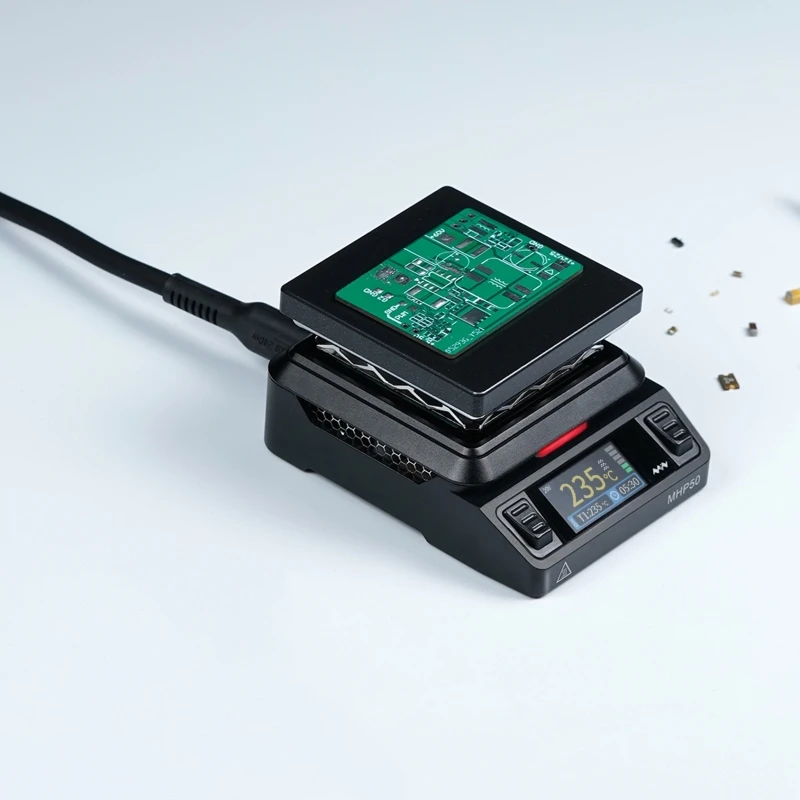 MINIWARE MHP50 Mini Hot Plate Preheater 50*50mm Heating Area Constant Temperature Heating Table 350℃ Intelligent Heating Tool