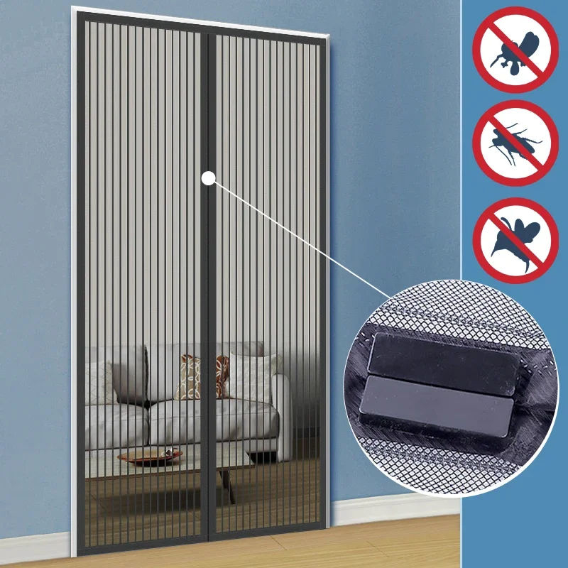 Mosquito Magnetic Screen Door Curtain Net Anti Bug Fly Insect Partition Curtain Mesh Summer Indoor Automatic Closing Door Screen