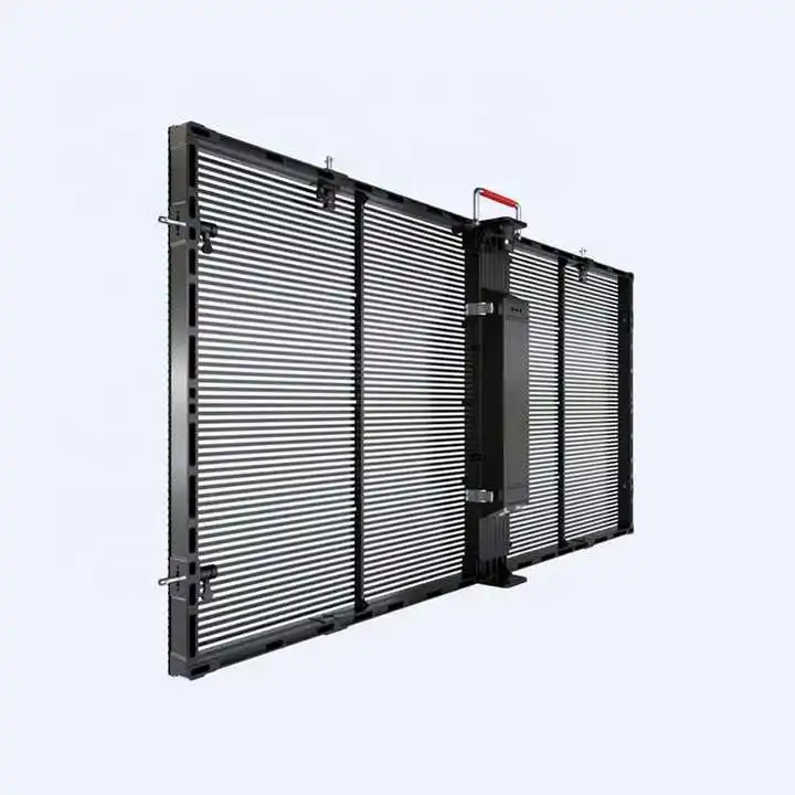 P3.91 P7.81 Curved Curtain High Brightness Transparent LED Display Mesh Film LED Screen Display on Glass Wall