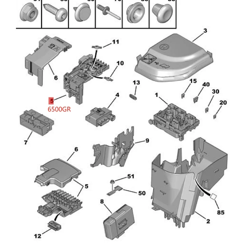 6500GR 9666527680 6500GQ  Battery Manager Battery Fuse Box For Peugeot 3008 RCZ 508 308 C4 Grand Picasso