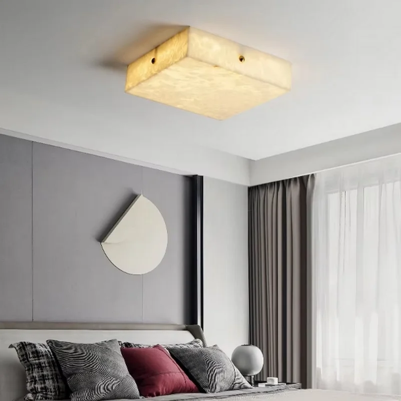 

Светодиодный медный потолочный светильник Yunshi, новый китайский светильник для спальни, квадратный светильник высокого класса, вилла, гостиная, главная спальня, балкон