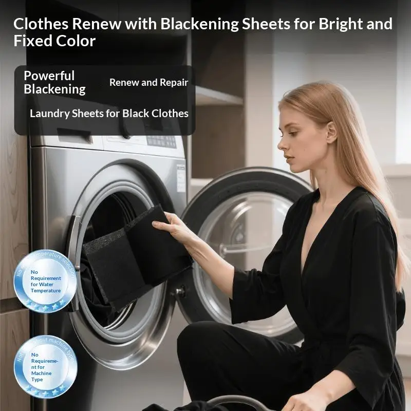 New Clothes Black Enhanced Tablets Laundry Blackening Dyeing Tablets Clothes Protection Sheets For Washing Machine Cleaning