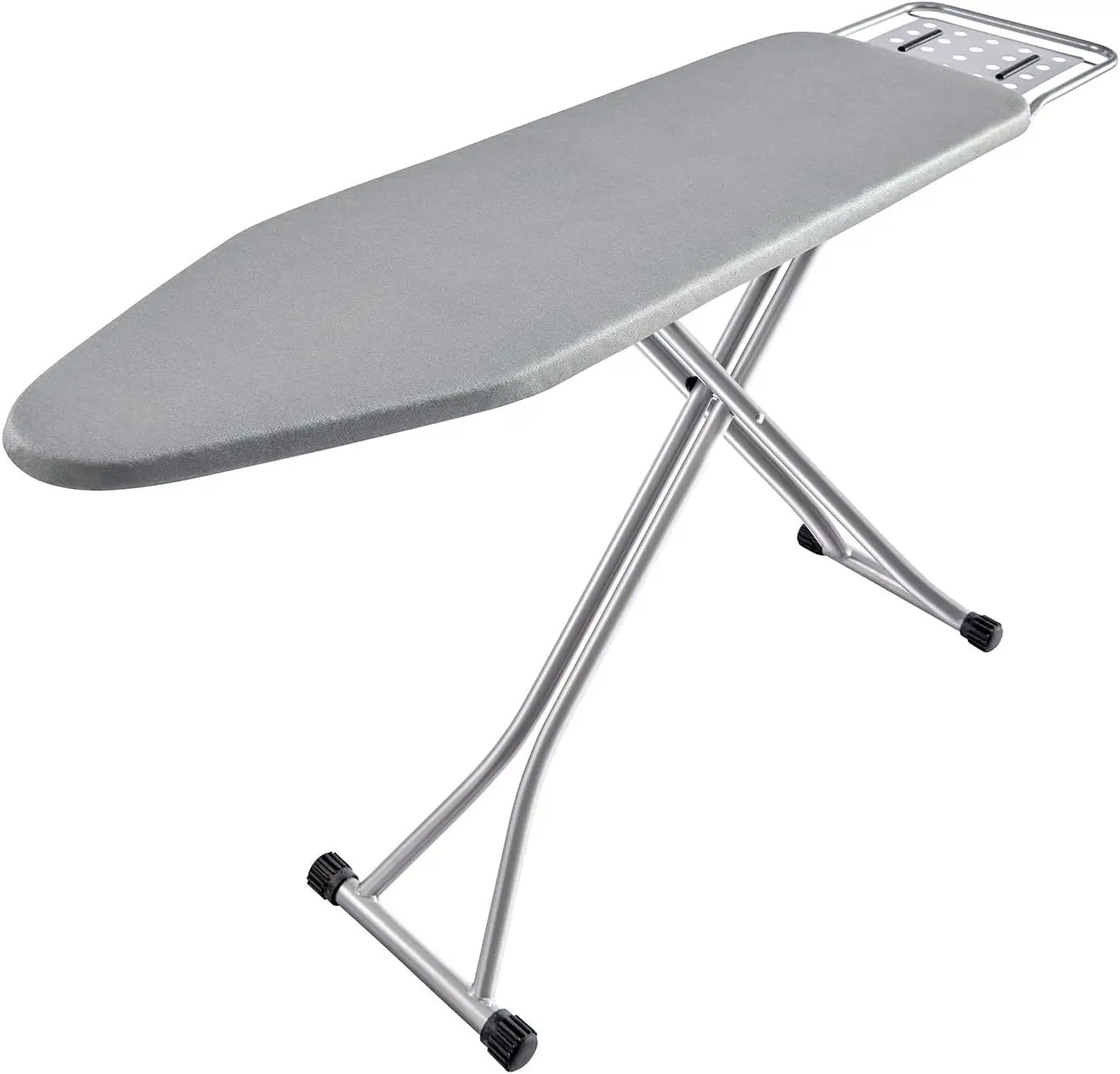 Foldable Ironing Board with Heat Resistant Cover, Steam Iron Rest and Non-Slip Legs - Sturdy Metal Frame (13 x 34 x 53 Inches)