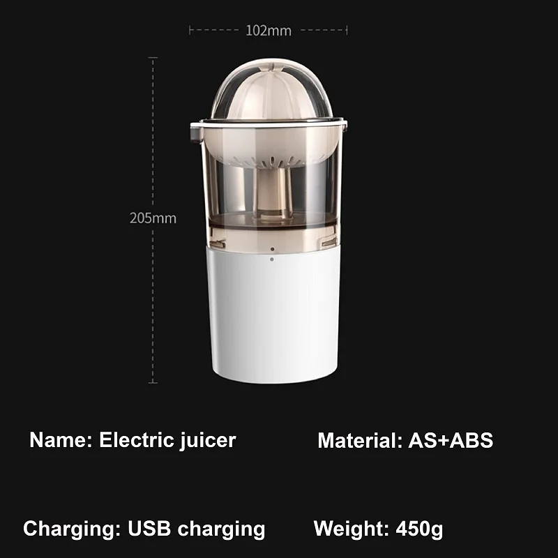250 مللي كوب عصير كهربائي عصارة برتقال عصير ليمون USB قابلة للشحن المحمولة عصارة ضغط عصارة فواكه للمطبخ المنزل