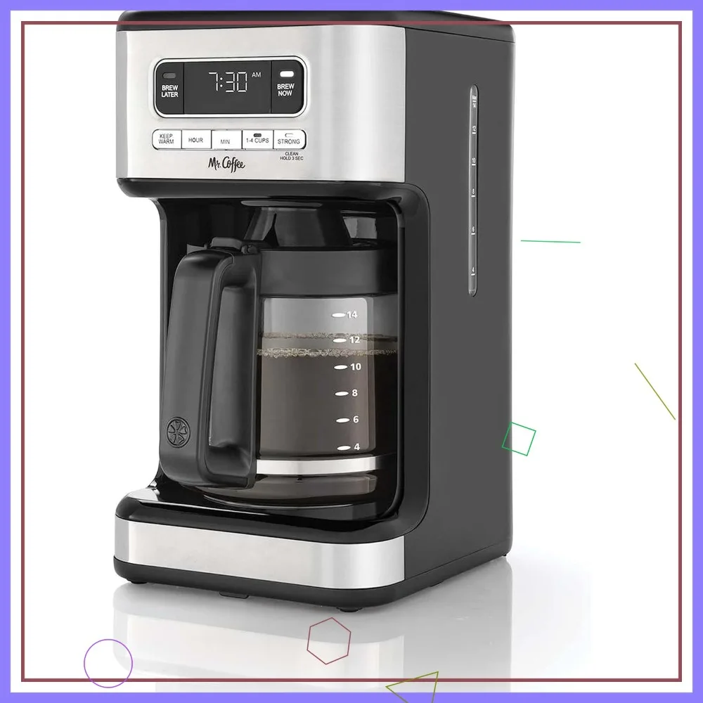 

14 Cup Programmable Coffee Maker with Strong Brew & Keep Warm, Stainless Steel
