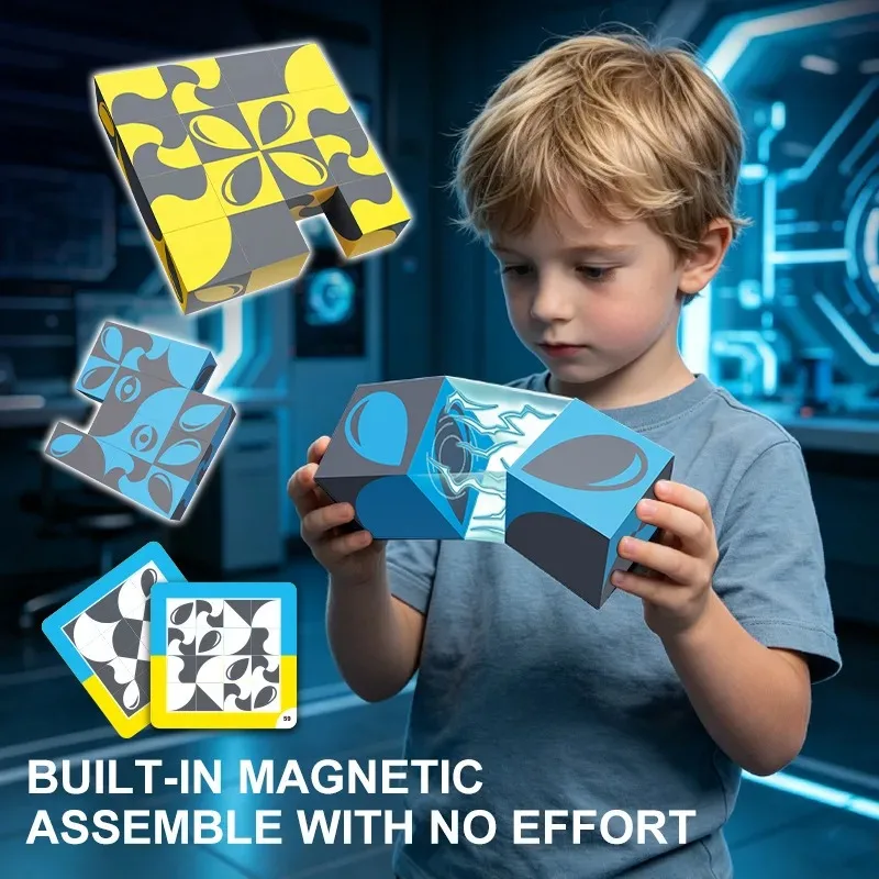 Magnetic Cube Building Blocks Puzzle, Logic Thinking Toy for Kids, Interactive Parent-Child Game, Educational Playset