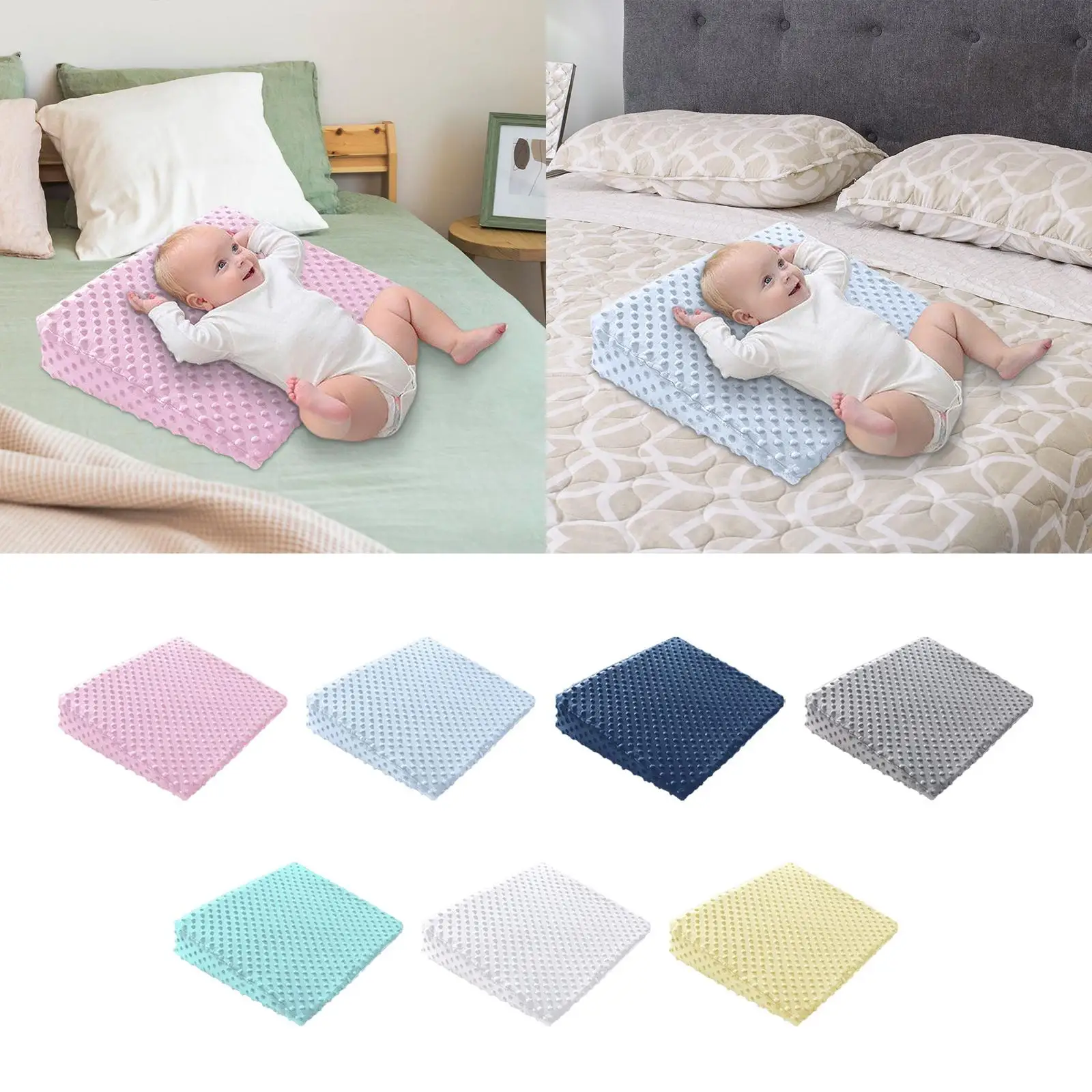 Infant Sleep Wedge Soft with Washable Cover Anti Reflux Incline Pillow Breastfeeding Pillows Baby Wedge Pillow for Bed Cot Crib