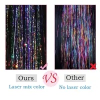 1 Pc Sparkle Shiny Hair Tinsel Hair Extensions Dazzles Women Hippie for Braiding Headdress Hair Braiding Tools Long 100cm 4