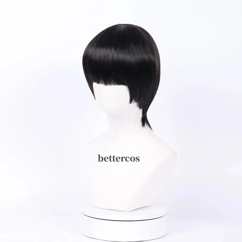 Парик для косплея аниме-рок Ли, короткие черные термостойкие парики из синтетических волос + шапочка для парика