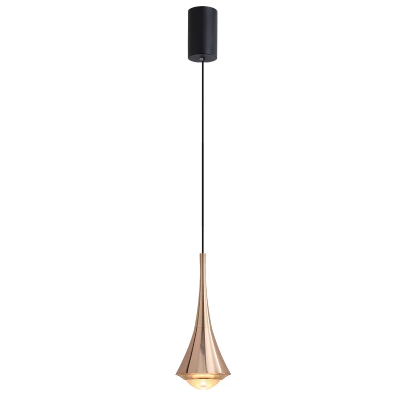 

Bedroom bedside small chandelier modern simple light luxury can be lifted creative touch switch restaurant bar hanging line lamp