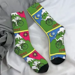 LSD 1943 Bicycle Day Albert Hofmann Stockings Graphic Casual Socks Winter Anti Slip Socks Couple Running Warm Soft Socks