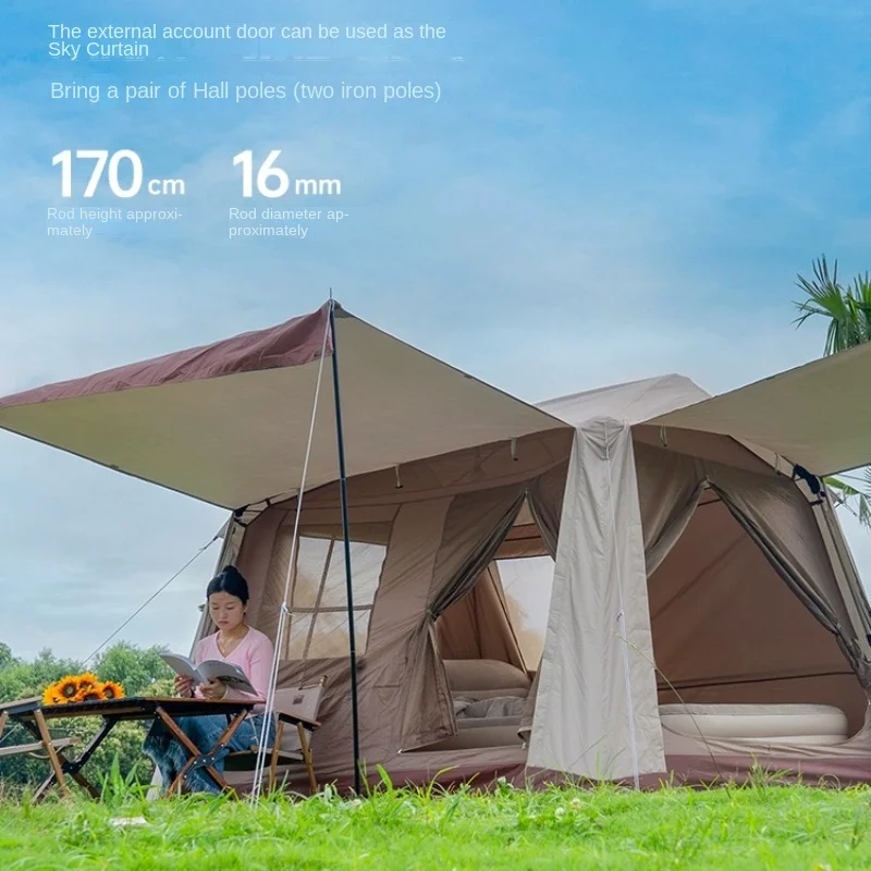 Outdoor tent camping equipment, fully automatic rapid ridge opening, foldable waterproof and sunscreen canopy