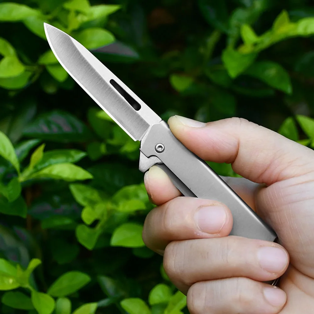 Small Self Defense Keychain Knife Outdoor Camping Fruit Paring Knife Everyday Carry Lightweight Pocket Knife Mini Unboxing Knife