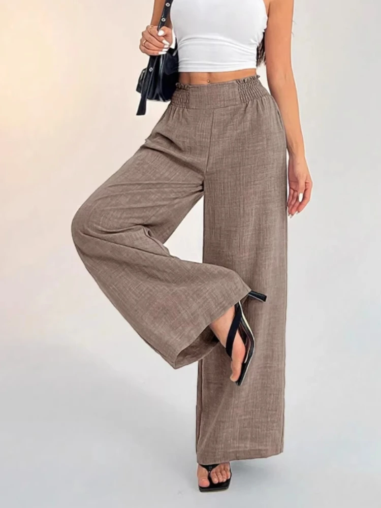 Elastic Waist  Waist Wide Leg Pant Baggy Pants Pants Women Wide Leg Pants Women Vintage and Elegant Autumn Women's Clothing